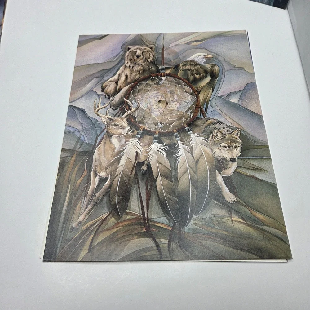 Leanin Tree Greeting Cards Lot 7 Native American Art 8.5x11 David Penfound